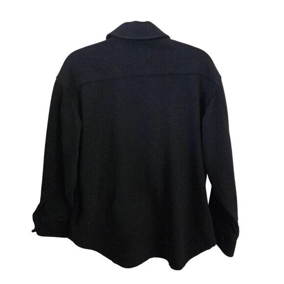 Athleta Retroplush Shirt Jacket Black Pockets Button Front Size S - Picture 3 of 9